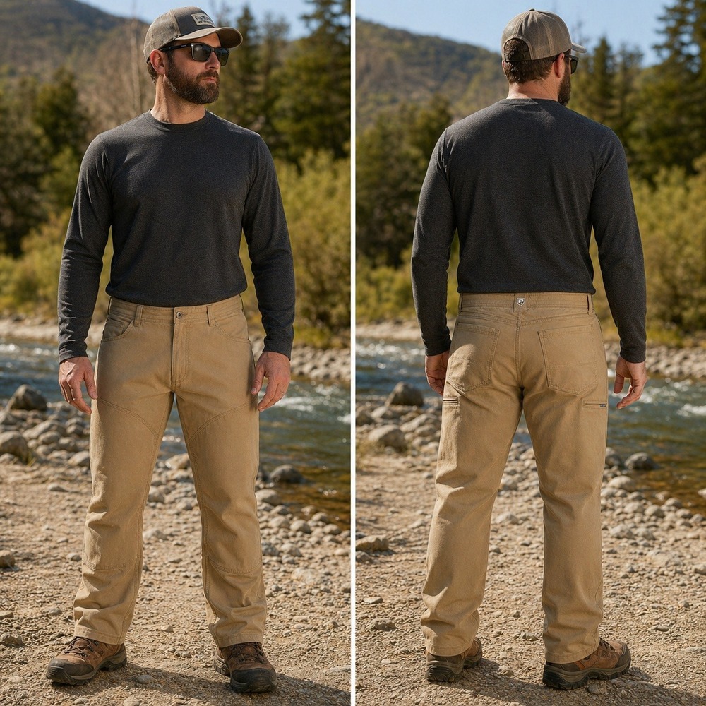 Kuhl Resistor Chino Pants Mens 42x32 Khaki Tan Stretch Hiking Work 5370